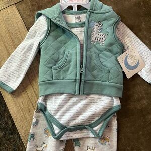Green 3 piece outfit for baby boy
